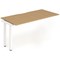 Evolve Plus 1200mm Single Row Office Bench Desk Ext Kit Oak Top White Frame