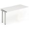 Evolve Plus 1600mm Single Row Office Bench Desk Ext Kit White Top Silver Frame