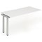 Evolve Plus 1400mm Single Row Office Bench Desk Ext Kit White Top Silver Frame Evolve Plus 1400mm Single Row Office Bench Desk Ext Kit White Top Silver Frame