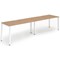 Evolve Plus 1600mm Single Row 2 Person Office Bench Desk Beech Top White Frame