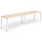 Evolve Plus 1600mm Single Row 2 Person Office Bench Desk Maple Top White Frame