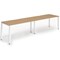 Evolve Plus 1600mm Single Row 2 Person Office Bench Desk Oak Top White Frame