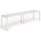 Evolve Plus 1400mm Single Row 2 Person Office Bench Desk White Top White Frame