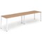 Evolve Plus 1400mm Single Row 2 Person Office Bench Desk Beech Top White Frame