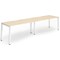 Evolve Plus 1400mm Single Row 2 Person Office Bench Desk Maple Top White Frame