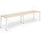 Evolve Plus 1200mm Single Row 2 Person Office Bench Desk Maple Top White Frame
