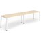 Impulse 2 Person Bench Desk, Side by Side, 2 x 1200mm (800mm Deep), White Frame, Maple