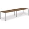 Evolve Plus 1600mm Single Row 2 Person Office Bench Desk Walnut Top Silver Frame