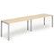 Evolve Plus 1600mm Single Row 2 Person Office Bench Desk Maple Top Silver Frame
