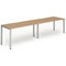 Evolve Plus 1600mm Single Row 2 Person Office Bench Desk Oak Top Silver Frame