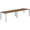 Evolve Plus 1400mm Single Row 2 Person Office Bench Desk Walnut Top Silver Frame