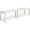 Evolve Plus 1200mm Single Row 2 Person Office Bench Desk White Top Silver Frame