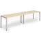 Evolve Plus 1200mm Single Row 2 Person Office Bench Desk Maple Top Silver Frame