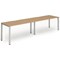Evolve Plus 1200mm Single Row 2 Person Office Bench Desk Oak Top Silver Frame