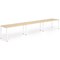 Evolve Plus 1600mm Single Row 3 Person Office Bench Desk Maple Top White Frame