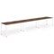 Evolve Plus 1400mm Single Row 3 Person Office Bench Desk Walnut Top White Frame