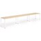 Evolve Plus 1400mm Single Row 3 Person Office Bench Desk Maple Top White Frame