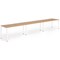 Evolve Plus 1400mm Single Row 3 Person Office Bench Desk Oak Top White Frame