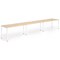 Impulse 3 Person Bench Desk, Side by Side, 3 x 1200mm (800mm Deep), White Frame, Maple