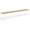 Evolve Plus 1200mm Single Row 3 Person Office Bench Desk Oak Top White Frame