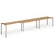 Evolve Plus 1600mm Single Row 3 Person Office Bench Desk Oak Top Silver Frame