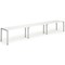 Evolve Plus 1400mm Single Row 3 Person Office Bench Desk White Top Silver Frame