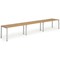Evolve Plus 1400mm Single Row 3 Person Office Bench Desk Oak Top Silver Frame