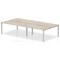 Impulse 4 Person Bench Desk, Back to Back, 4 x 1600mm (800mm Deep), Silver Frame, Grey Oak