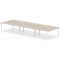 Evolve Plus 1200mm B2B 6 Person Office Bench Desk Grey Oak Top White Frame