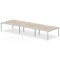 Evolve Plus 1400mm B2B 6 Person Office Bench Desk Grey Oak Top Silver Frame