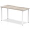 Evolve Plus 1400mm Single Starter Office Bench Desk Grey Oak Top White Frame Evolve Plus 1400mm Single Starter Office Bench Desk Grey Oak Top White Frame
