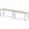 Impulse 2 Person Bench Desk, Side by Side, 2 x 1200mm (800mm Deep), Silver Frame, Grey Oak