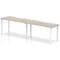 Evolve Plus 1400mm Single Row 2 Person Office Bench Desk Grey Oak Top White Frame