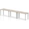 Evolve Plus 1200mm Single Row 3 Person Office Bench Desk Grey Oak Top Silver Frame
