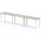 Evolve Plus 1200mm Single Row 3 Person Office Bench Desk Grey Oak Top White Frame