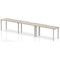 Evolve Plus 1400mm Single Row 3 Person Office Bench Desk Grey Oak Top Silver Frame