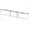 Evolve Plus 1400mm Single Row 3 Person Office Bench Desk Grey Oak Top White Frame