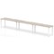 Evolve Plus 1600mm Single Row 3 Person Office Bench Desk Grey Oak Top White Frame