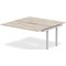 Evolve Plus 1200mm B2B Office Bench Desk Ext Kit Grey Oak Top Silver Frame