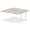 Impulse 2 Person Bench Desk Extension, Back to Back, 2 x 1600mm (800mm Deep), White Frame, Grey Oak