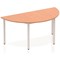 Impulse Semi-circular Table, 1600mm, Beech, Silver Box Frame Leg