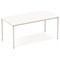 Impulse Rectangular Table, 1600mm, White, Silver Box Frame Leg