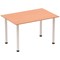 Impulse Rectangular Table, 1200mm, Beech, Silver Post Leg