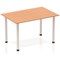 Impulse Rectangular Table, 1200mm, Oak, Silver Post Leg
