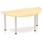 Impulse Semi-circular Table, 1600mm, Maple, Silver Post Leg