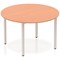 Impulse Circular Table, 1200mm, Beech, Silver Box Frame Leg