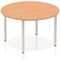 Impulse Circular Table, 1200mm, Oak, Silver Box Frame Leg