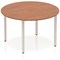 Impulse Circular Table, 1200mm, Walnut, Silver Box Frame Leg