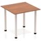 Impulse Square Table, 800mm, Walnut, Silver Post Leg