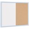Bi-Office Pastel Cork and Magnetic Drywipe Combination Board, 600x400mm, Blue Frame